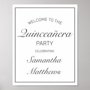 Affiche de bienvenue minimaliste moderne blanche Q