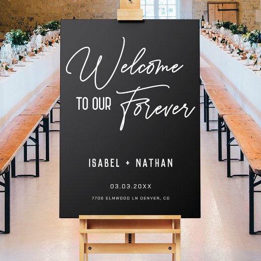 Affiche de bienvenue minimaliste moderne Mariage n
