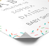 Affiche de bienvenue moderne Baby shower de beigne (Coin)