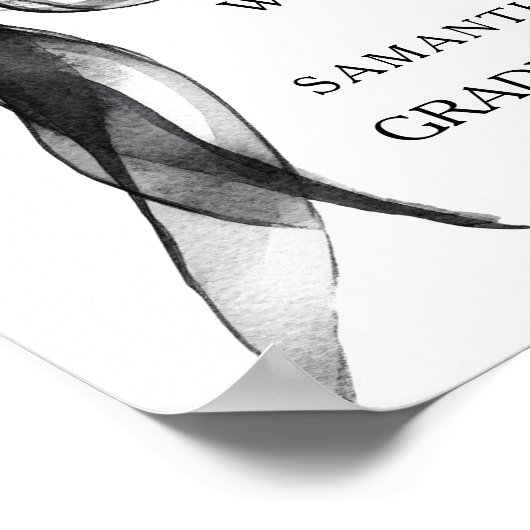 Affiche de bienvenue moderne Black Bow Graduation  (Coin)