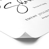 Affiche de bienvenue moderne de Baby shower noir e (Coin)