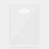 Affiche de bienvenue moderne Grad White Graduation (Recto)