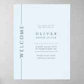 Affiche de bienvenue moderne Light Blue Bar Mitzva (Devant)