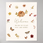 Affiche de bienvenue nuptiale Citrouille Rustic Fa (Devant)