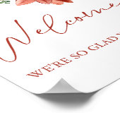 Affiche de bienvenue nuptiale moderne Red Winter C (Coin)