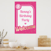 Affiche de bienvenue or rose chaud (Cuisine)