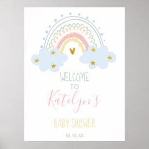 Affiche de bienvenue Pastel Rainbow
