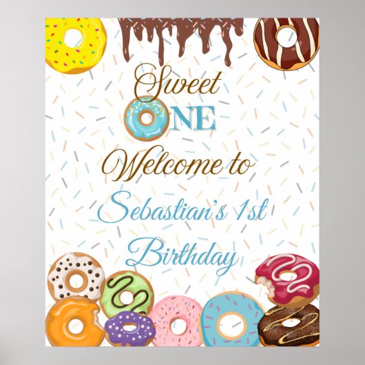 Affiche de bienvenue personnalisée Sweet One First (Devant)