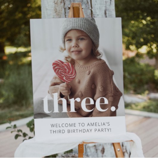Affiche de bienvenue photo 3e anniversaire
