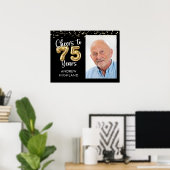 Affiche de bienvenue photo d'anniversaire de 75 an (Bureau à domicile)