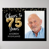 Affiche de bienvenue photo d'anniversaire de 75 an (Devant)