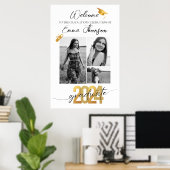 Affiche de bienvenue photo de la graduation modern (Bureau à domicile)