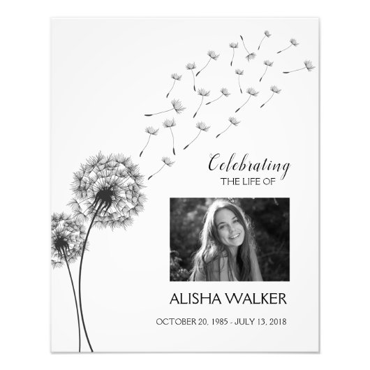 Affiche de bienvenue photo des funérailles commémo (Devant)