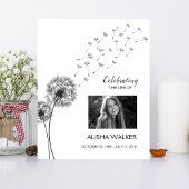 Affiche de bienvenue photo des funérailles commémo