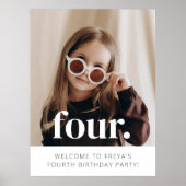 Affiche de bienvenue photo du 4e anniversaire (Devant)