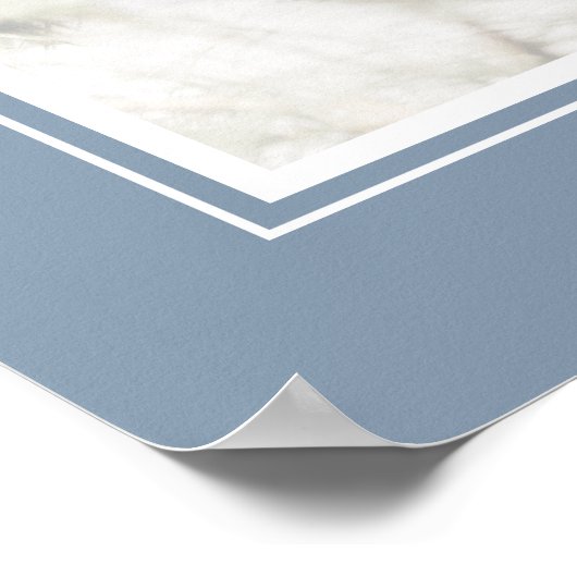 Affiche de bienvenue photo Dusty Blue Script (Coin)