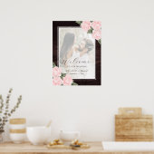Affiche de bienvenue photo en bois rose roux rose  (Cuisine)
