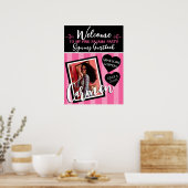 Affiche de bienvenue photo Pink & Black Heart Pink (Cuisine)
