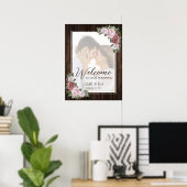 Affiche de bienvenue photo Rustic Blush Pink Maria (Bureau à domicile)