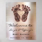 Affiche de bienvenue Pieds de rose Bébé Shower Pai (Devant)