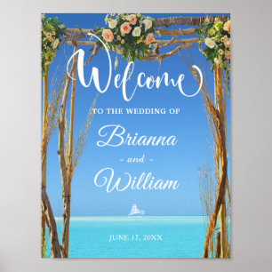 Affiche de bienvenue Porte de mariage Floral Sum