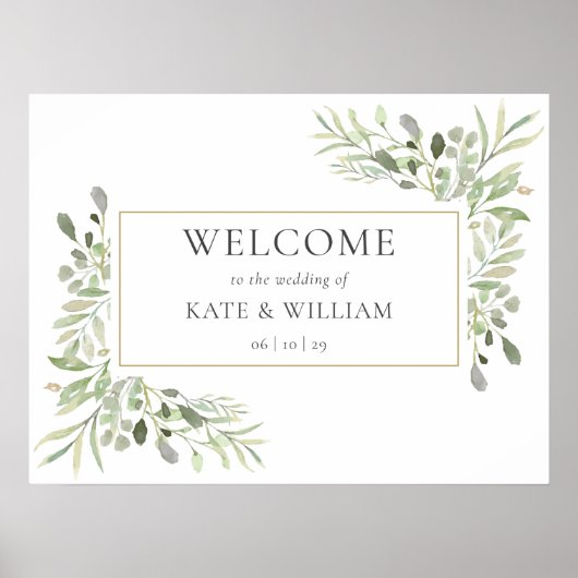 Affiche de bienvenue Portrait Mariage de verdure (Devant)