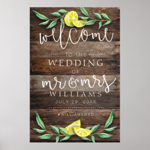 AFFICHE DE BIENVENUE   Poster de Mariage de citron