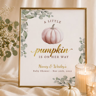 Affiche de bienvenue pour Baby Shower Blush Little