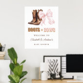 Affiche de bienvenue pour Baby Shower Boots & Bows (Bureau à domicile)