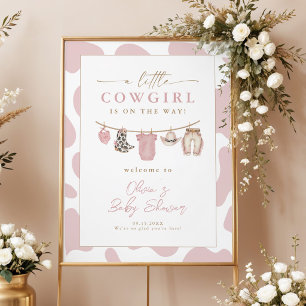 Affiche de bienvenue pour Baby Shower Little Cowgi