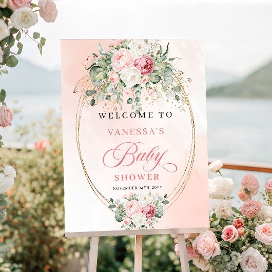 Affiche de bienvenue pour Baby Shower Modern Boho
