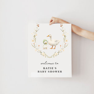 Affiche de bienvenue pour baby shower Mother Goose