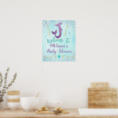 Affiche de bienvenue pour Baby Shower Sirène Fond (Cuisine)