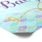 Affiche de bienvenue pour Baby Shower Sirène Fond (Coin)