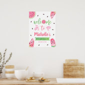 Affiche de bienvenue pour bébé avec pastèque (Cuisine)