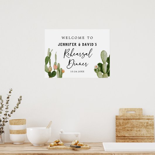 Affiche de bienvenue pour dîner de répétition Boho (Cuisine)