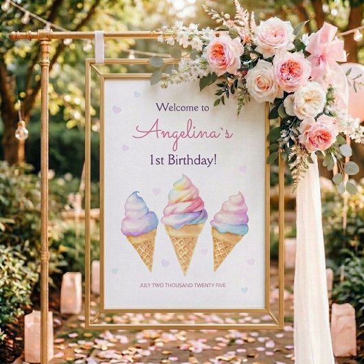 Affiche de bienvenue pour fête d'anniversaire.
