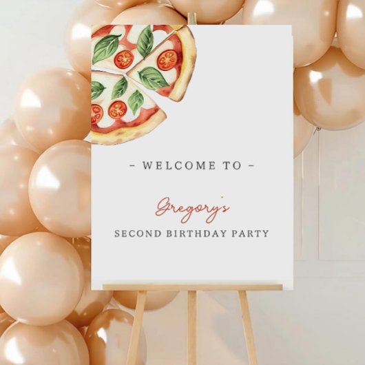 Affiche de bienvenue pour fête d'anniversaire Pizz