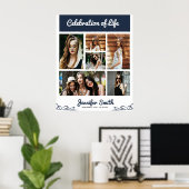 Affiche de bienvenue pour funérailles en collage (Bureau à domicile)