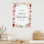 Affiche de bienvenue pour la baby shower Rose Fleu (Cuisine)