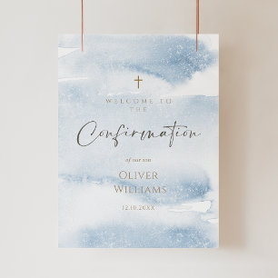 Affiche de bienvenue pour la confirmation garçon a