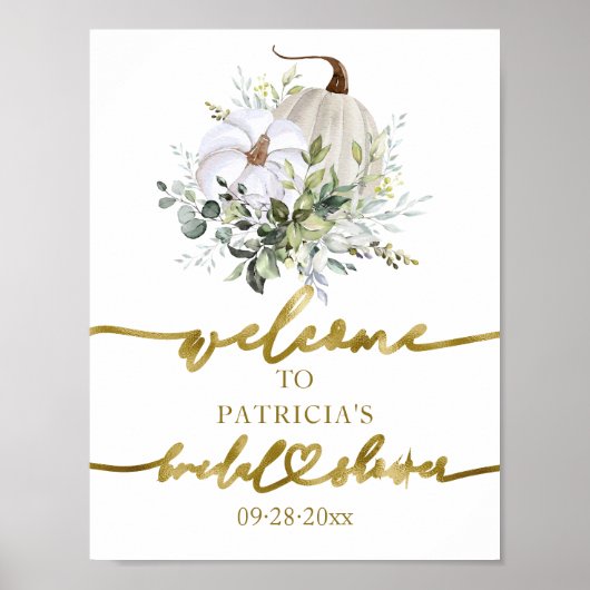 Affiche de bienvenue pour la douche de mariée auto (Devant)