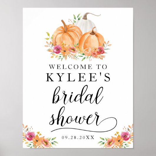 Affiche de bienvenue pour la douche nuptiale d'aut (Devant)