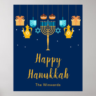 Affiche de bienvenue pour la fête de Hanoukka avec