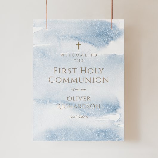 Affiche de bienvenue pour la première communion d'
