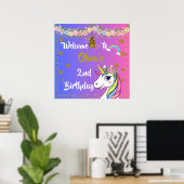Affiche de bienvenue pour l'anniversaire de Rainbo (Bureau à domicile)
