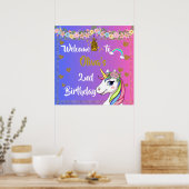 Affiche de bienvenue pour l'anniversaire de Rainbo (Cuisine)