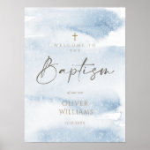 Affiche de bienvenue pour le baptême d'un garçon à (Devant)