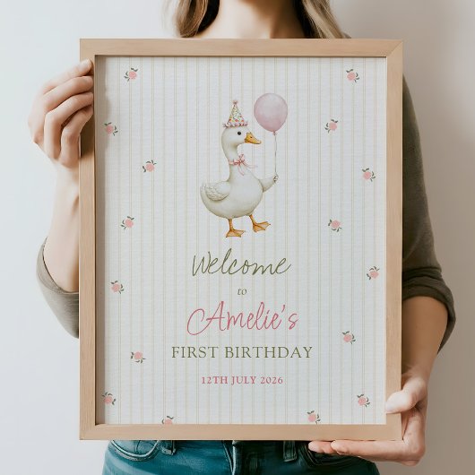 Affiche de bienvenue pour le premier anniversaire