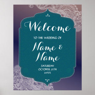 Affiche de bienvenue pour mariage Nuits arabes Aff